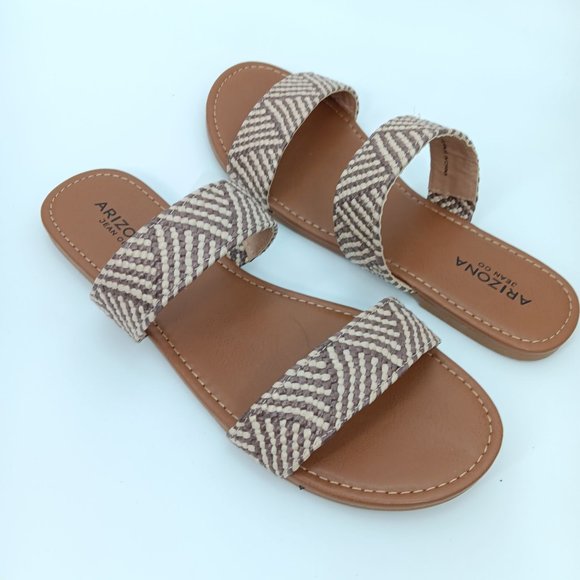 ARIZONA JEAN CO BROWN WOVEN SLIDE SANDALS SIZE 6M - Picture 11 of 14